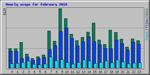 Hourly usage for February 2018